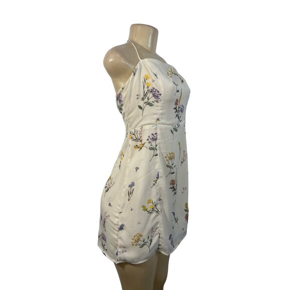 Lulus Women's Beige Summer Flower Print Slip Short Dress Sz L - New - Picture 2 of 10